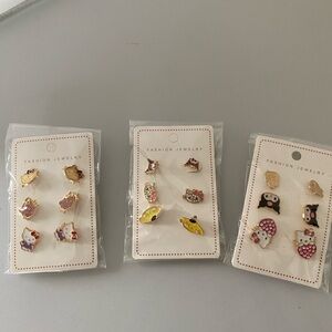 Hello Kitty/Friends Pierced Cute Enamel Stud Earring Set for Kids or Adults